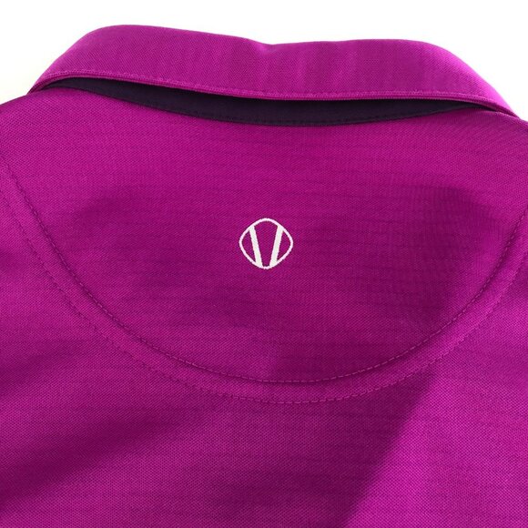 Sunice Athletic SS 5 Button Fitted Polyester Polo Golf Shirt Purple Sz S - Picture 7 of 11